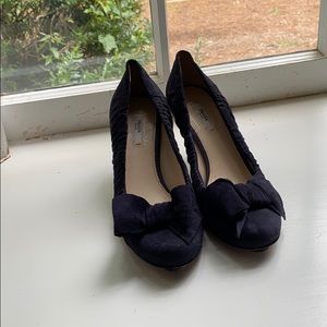 Prada kitten heel navy suede
